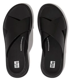 Fitflop F-Mode Flatform Cross Slides All Black -Chaussures Promotion Boutique fw5 all black 090 3