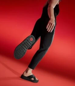 Fitflop F-Mode Flatform Cross Slides All Black -Chaussures Promotion Boutique fw5 all black 090 6