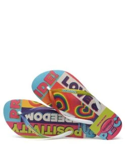 Havaianas Flipflops Slim Pride Rainbow Black -Chaussures Promotion Boutique havaianas slippers slimpriderainbow 4146922 4