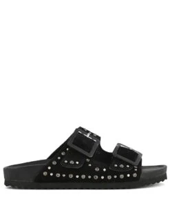 Colors Of California Cow Suede Bio With Studs Black