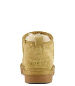 Colors Of California Short Winter Boot In Suede Camel -Chaussures Promotion Boutique hc yw078 cam 5