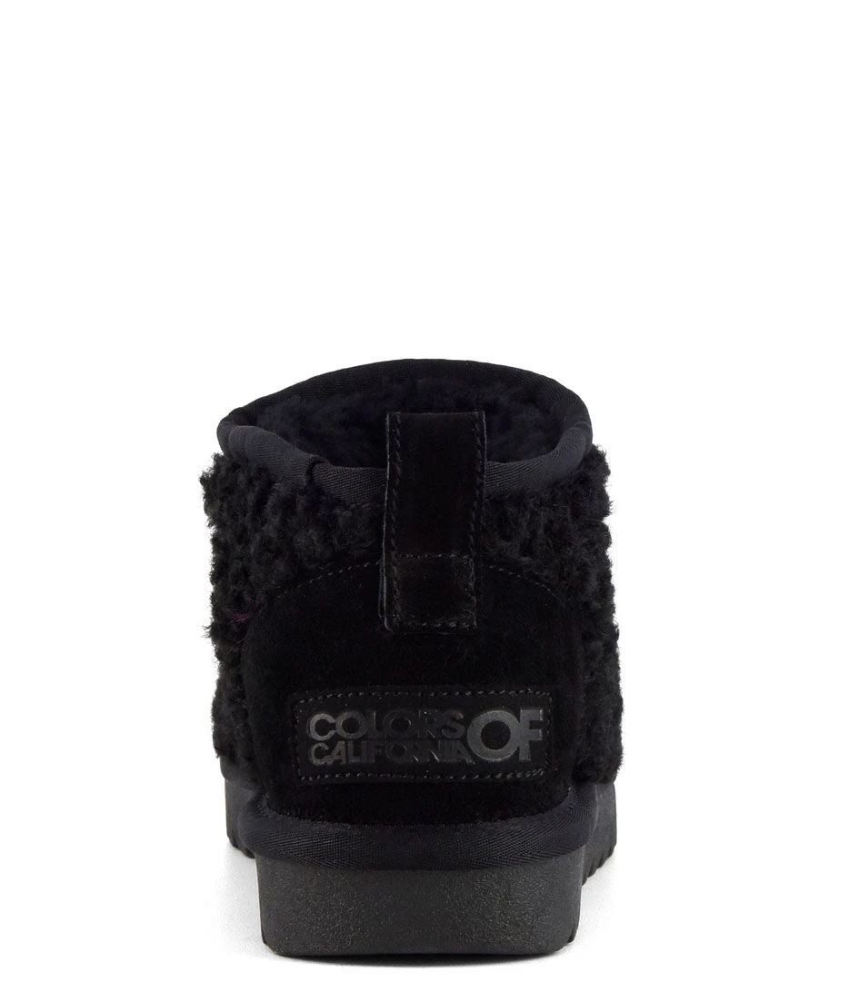 Colors Of California Short Winter Boot In Teddy Black 5 Colors Of California Short Winter Boot In Teddy Black – Image 5