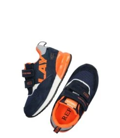 Replay Shoot Kid 5 Navy White Fluo Orange -Chaussures Promotion Boutique js650007l 3192 3
