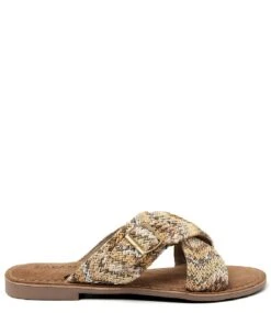 Lazamani Mules Jute Weave Beige