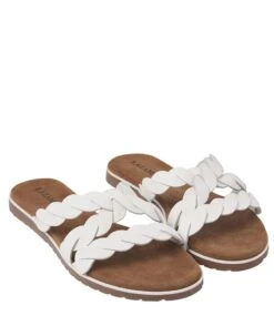 Lazamani Woven Mules Flexible Sole White -Chaussures Promotion Boutique la75384white 3