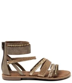 Lazamani Gladiator Sandals Shiny Strap Copper