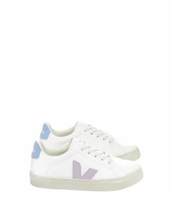 Veja Small Esplar Laces Chromefree Extra White Parme Steel