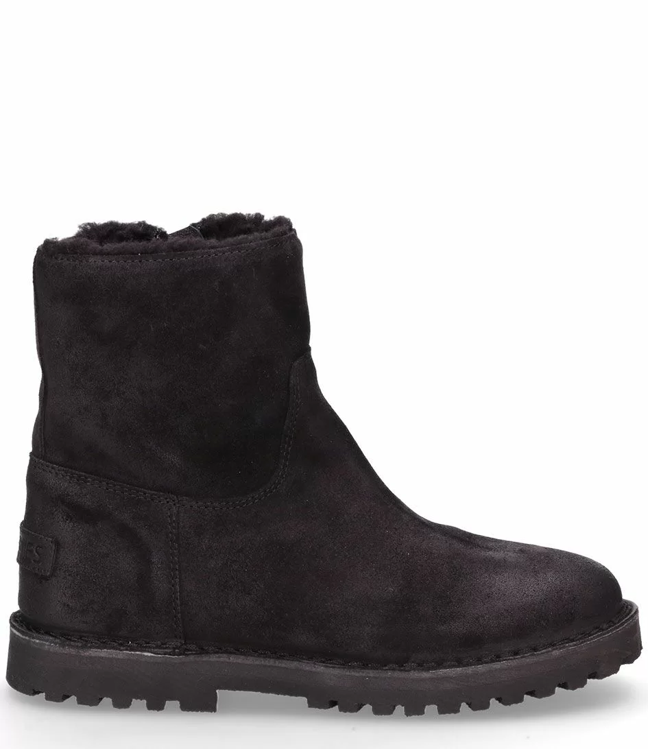 Ankle Boot Wool Lining Waxed Suede Black 1 Ankle Boot Wool Lining Waxed Suede Black