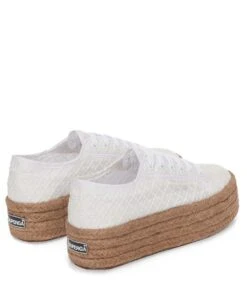 Superga 2790 Rope Macrame Rhombus White -Chaussures Promotion Boutique sups3126pw900 3