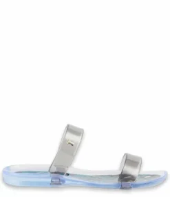 Ted Baker Jelley Teal Leopard Printed Two Strap Jelly Sandal Black