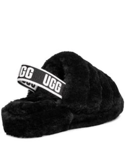 Ugg Fluff Yeah Slide Black -Chaussures Promotion Boutique ugg 1095119 fluff yeah slide black back