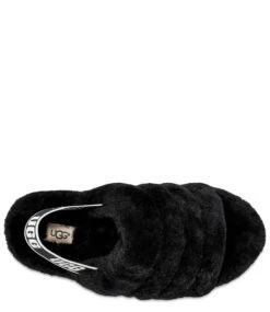 Ugg Fluff Yeah Slide Black -Chaussures Promotion Boutique ugg 1095119 fluff yeah slide black up