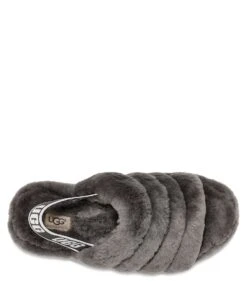 Ugg Fluff Yeah Slide Charcoal -Chaussures Promotion Boutique ugg 1095119 fluff yeah slide charcoal up
