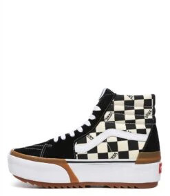 Vans UA SK8-Hi Stacked Checkerboard Multi True White -Chaussures Promotion Boutique vn0a4btwvlv1 4