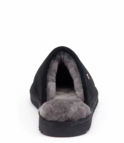 Warmbat Classic Unisex Suede Black -Chaussures Promotion Boutique warmbat classicunisexsuede pantoffels black pantoffel clc521099 back jpg