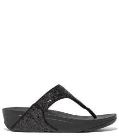 Fitflop Lulu Glitter Toe-Thongs Black Glitter