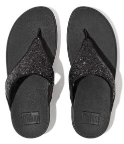 Fitflop Lulu Glitter Toe-Thongs Black Glitter -Chaussures Promotion Boutique x03 black glitter 339 3