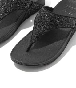 Fitflop Lulu Glitter Toe-Thongs Black Glitter -Chaussures Promotion Boutique x03 black glitter 339 5