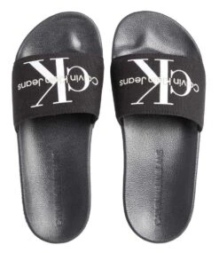 Calvin Klein Slide Monogram Co Black -Chaussures Promotion Boutique yw0yw00103 bds 4
