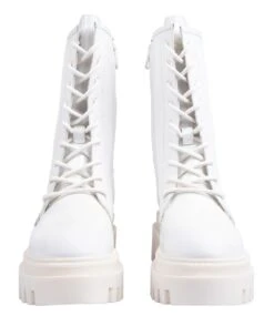 Calvin Klein Flatform Laceup Boot Patent White -Chaussures Promotion Boutique yw0yw00852 white 3